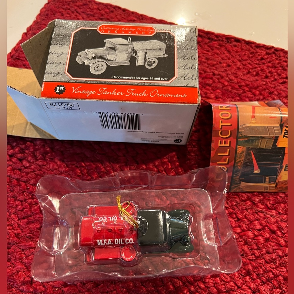 M.F.A. Oil Company Tanker Truck Ornament First Gear 2003 Original Package